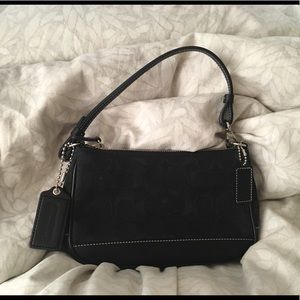 Coach signature Demi pouch canvas & leather combo